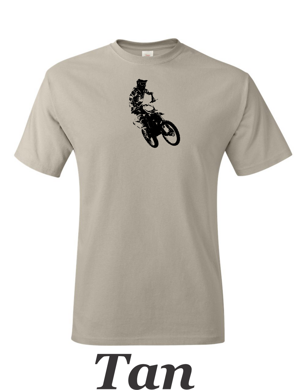 Motocross Desert racer printed on mens shirt. Great gift for the dirt bike rider.