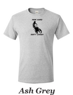 Ride Hard Don't Crash. Desert racer printed on mens shirt. Gift for motocross guy.