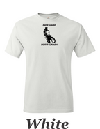 Ride Hard Don't Crash. Desert racer printed on mens shirt. Gift for motocross guy.