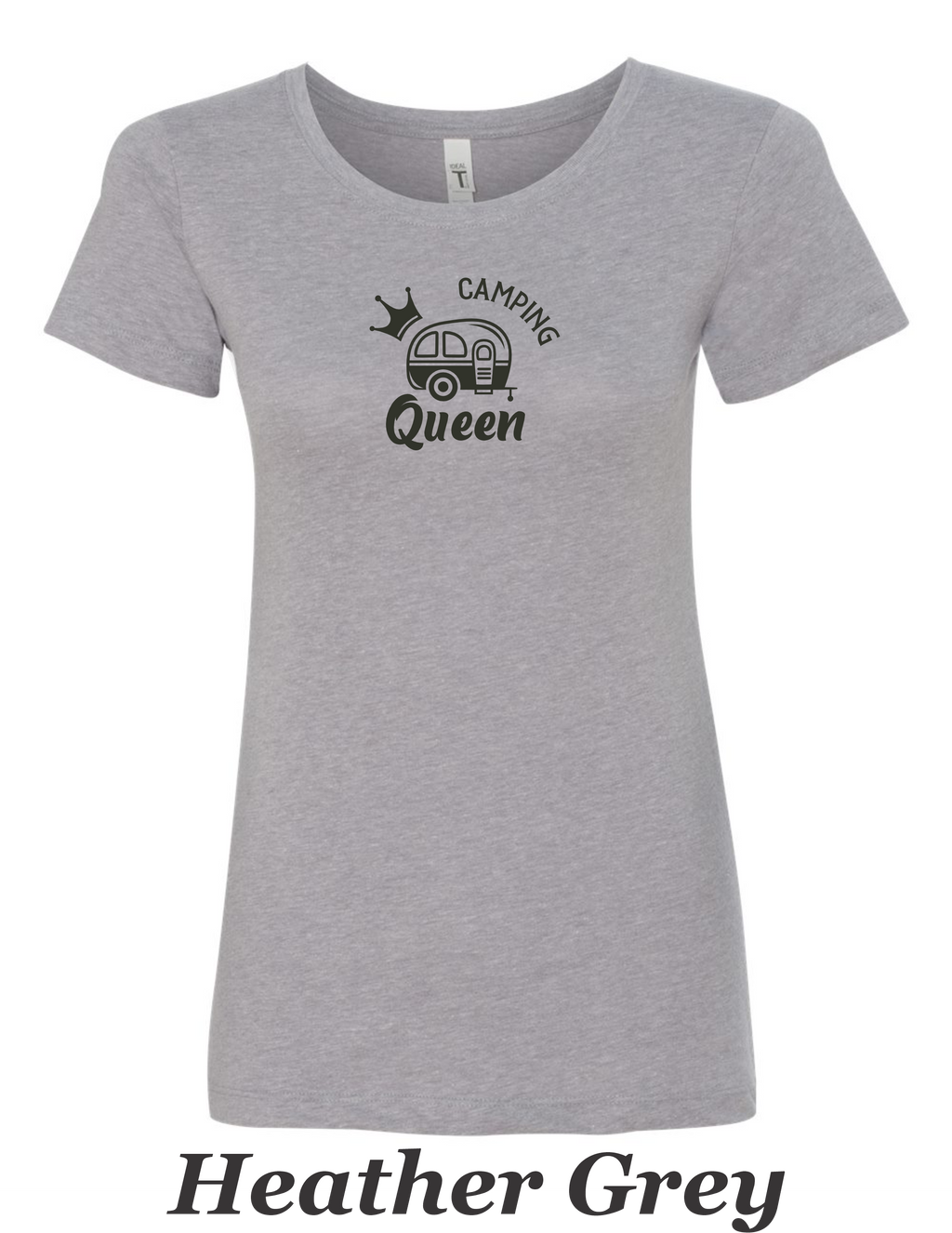 Camping Queen Drawing printed on women's shirt. Great gift for the Camping Trip.