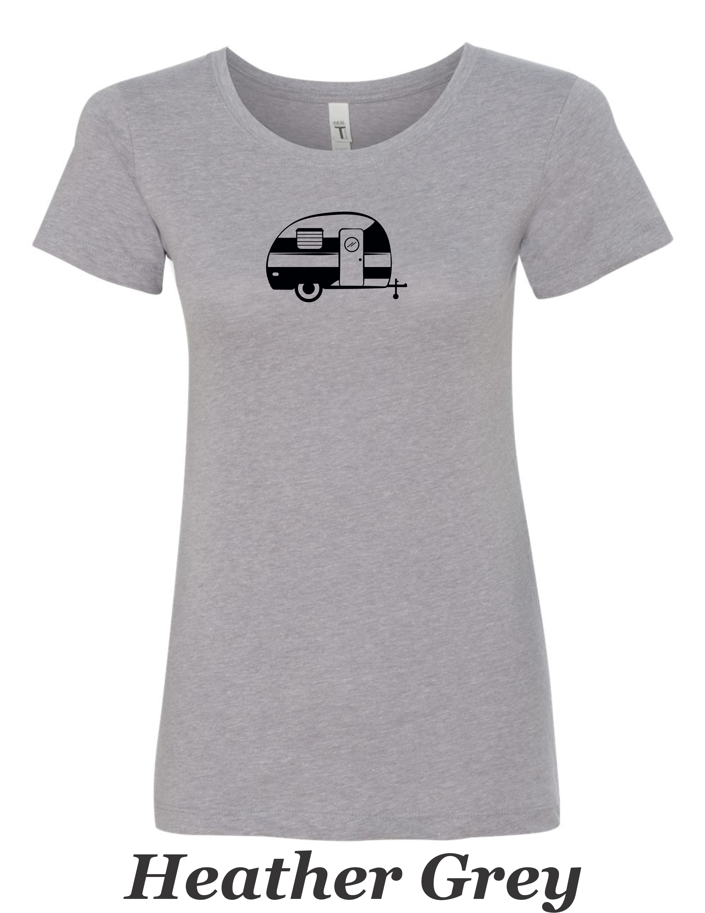 Vintage Canned Ham Trailer drawing Printed on Women's Shirt.