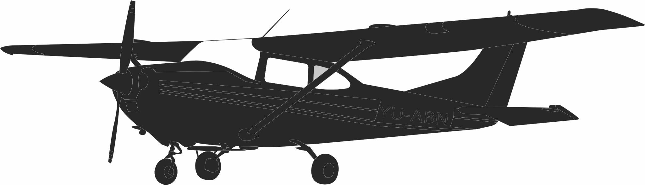 Cessna 172 Drawing printed on men's shirt.  Free Shipping.
