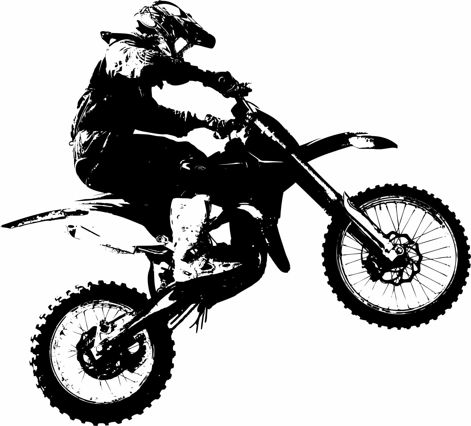 Motocross bike printed on men's shirt.  great for the dirtbike rider.