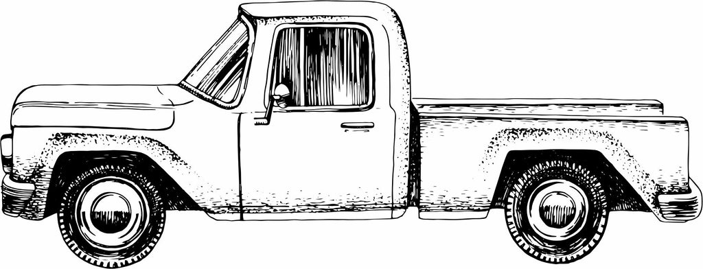 International Harvester Pickup Truck T-Shirt: Vintage Farm Truck Line Art