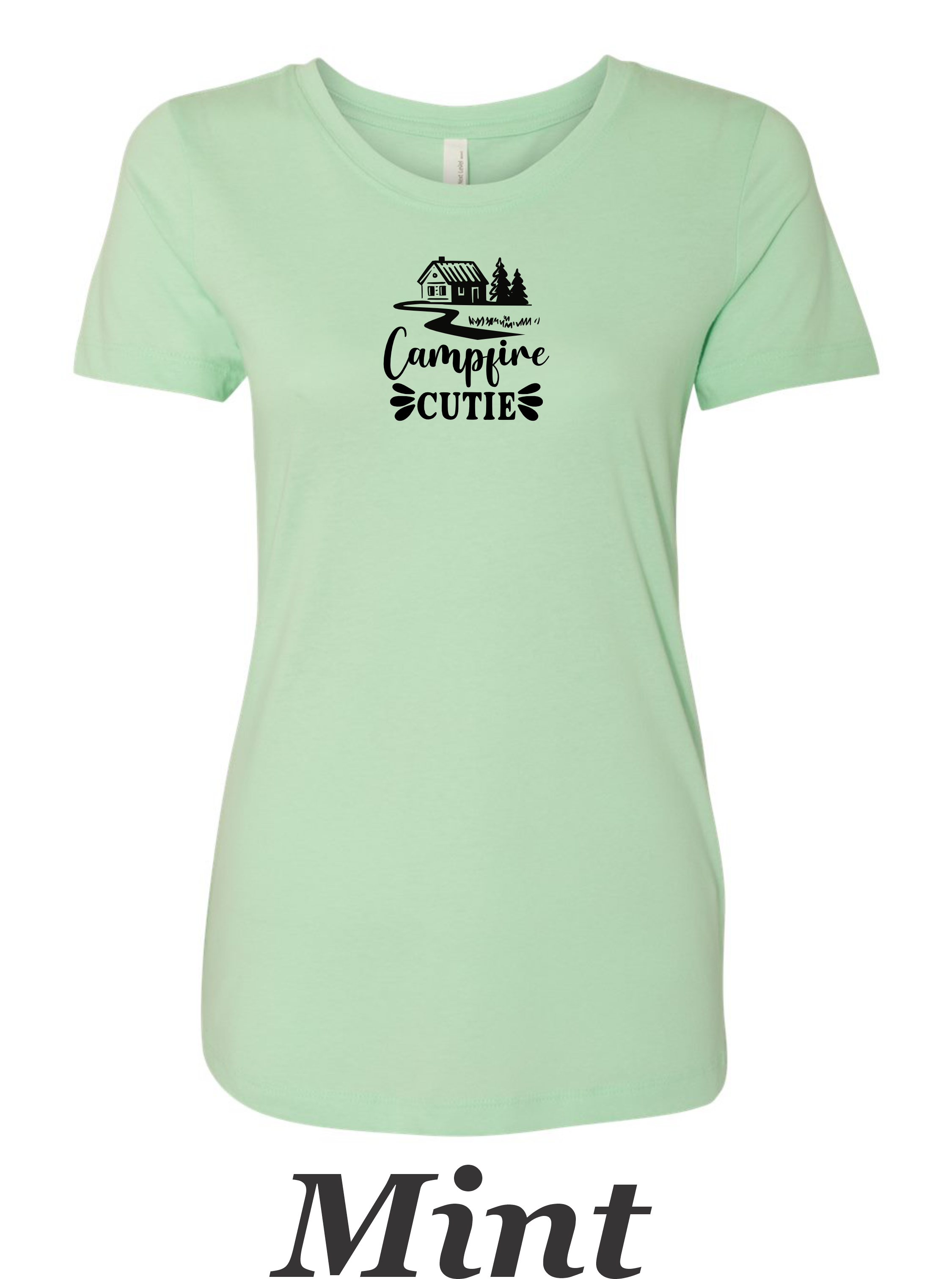 Campfire Cutie printed on Women's shirt.  Great gift for her.