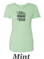 Campfire Drinking Team printed on women's shirt.  Great gift for group camping.