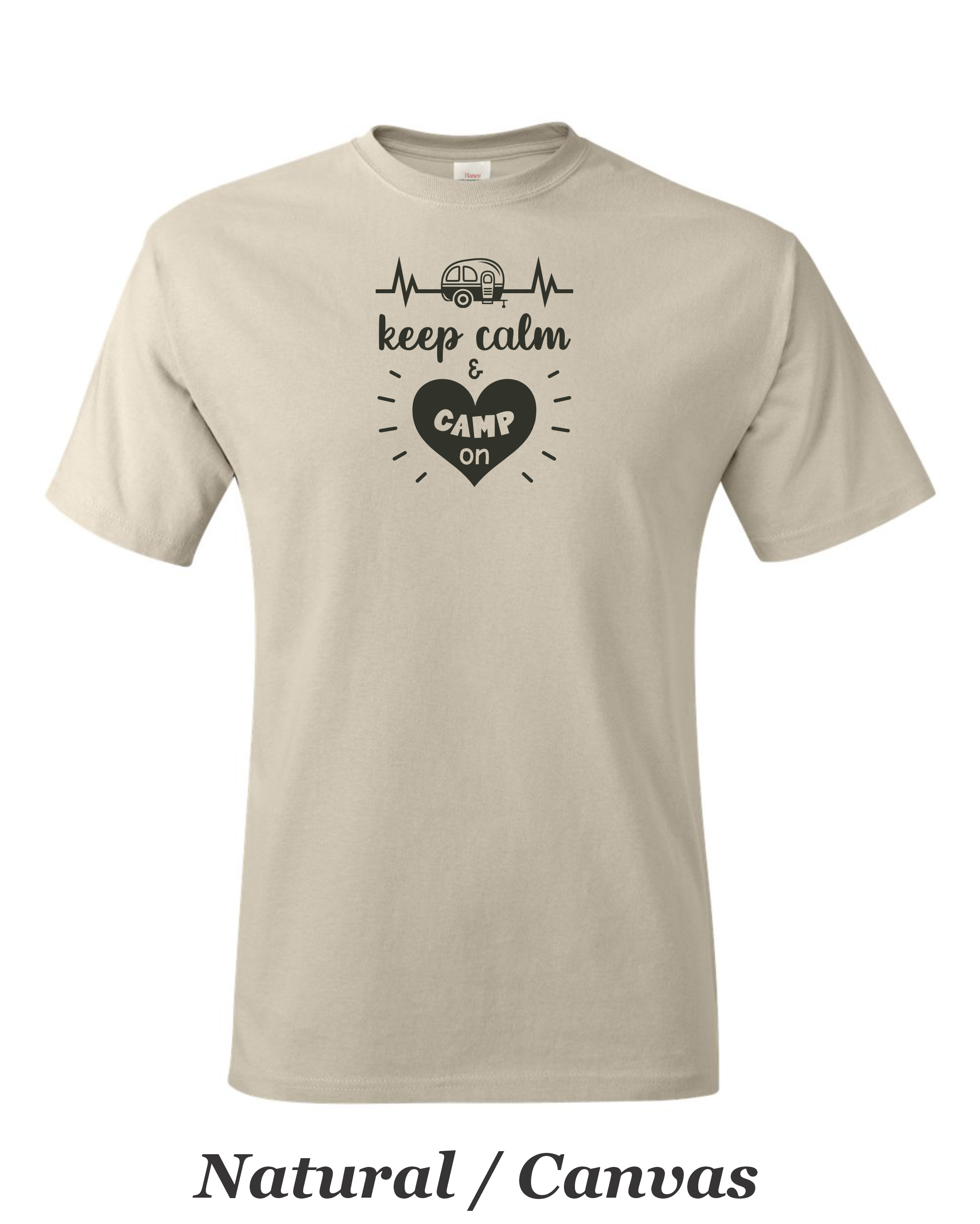 Keep Calm and camp on Print on mens shirt. Great camping shirt.