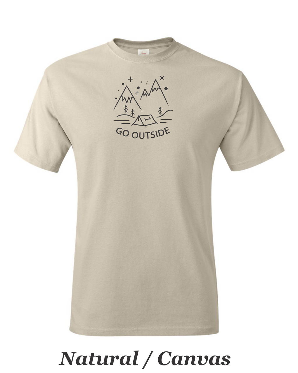 Go Outside,  Camping shirt printed on mens shirt.