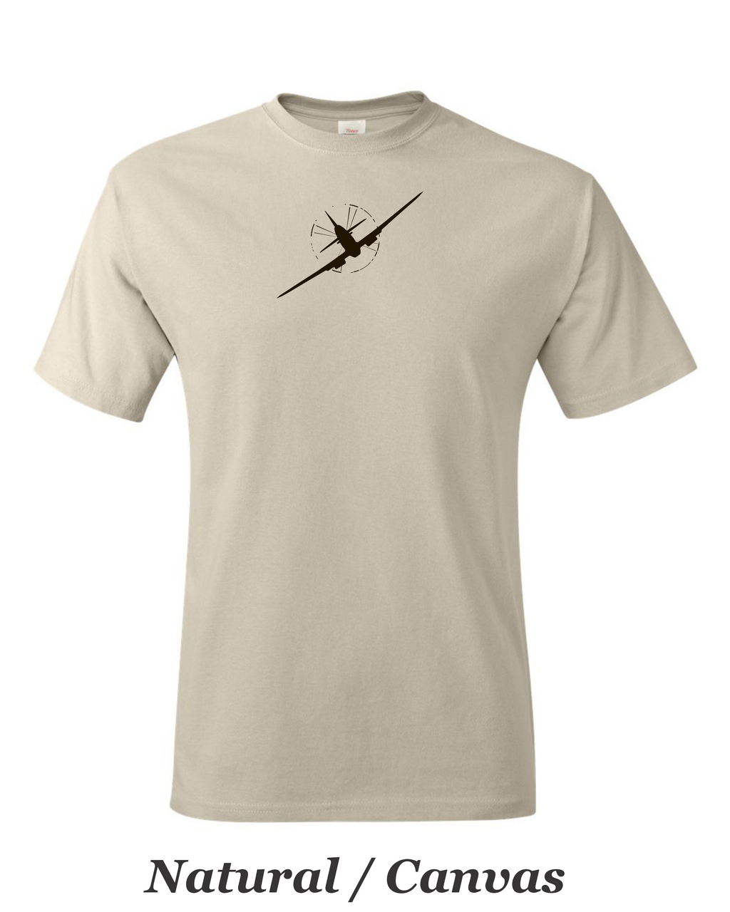 Spitfire rear view drawing printed on mens shirt. Free shipping great gift for the warbird fan.