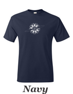 9 Cylinder Radial airplane engine with propeller printed on men's shirt. Free shipping