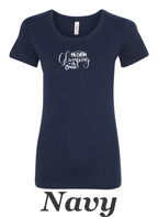 Glamping Crew printed on women's shirt.  Great for the Women's group camping trip.