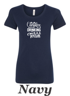 Campfire Drinking Team printed on women's shirt.  Great gift for group camping.