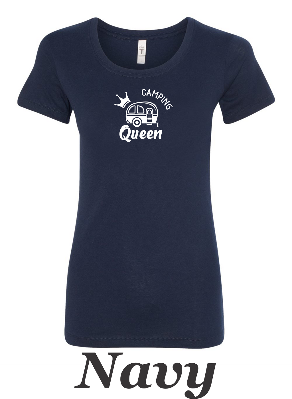 Camping Queen Drawing printed on women's shirt. Great gift for the Camping Trip.