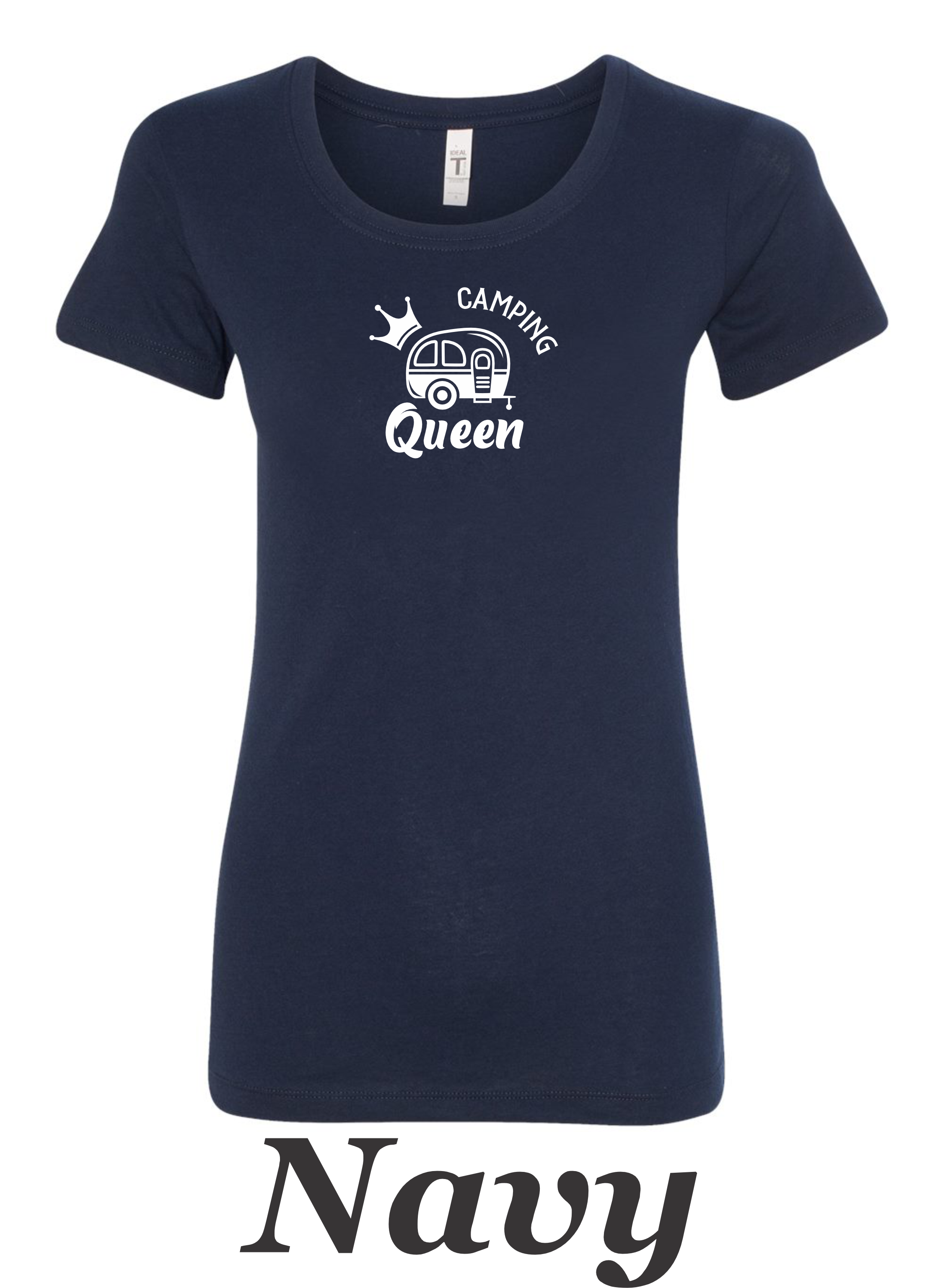 Camping Queen Drawing printed on women's shirt. Great gift for the Camping Trip.