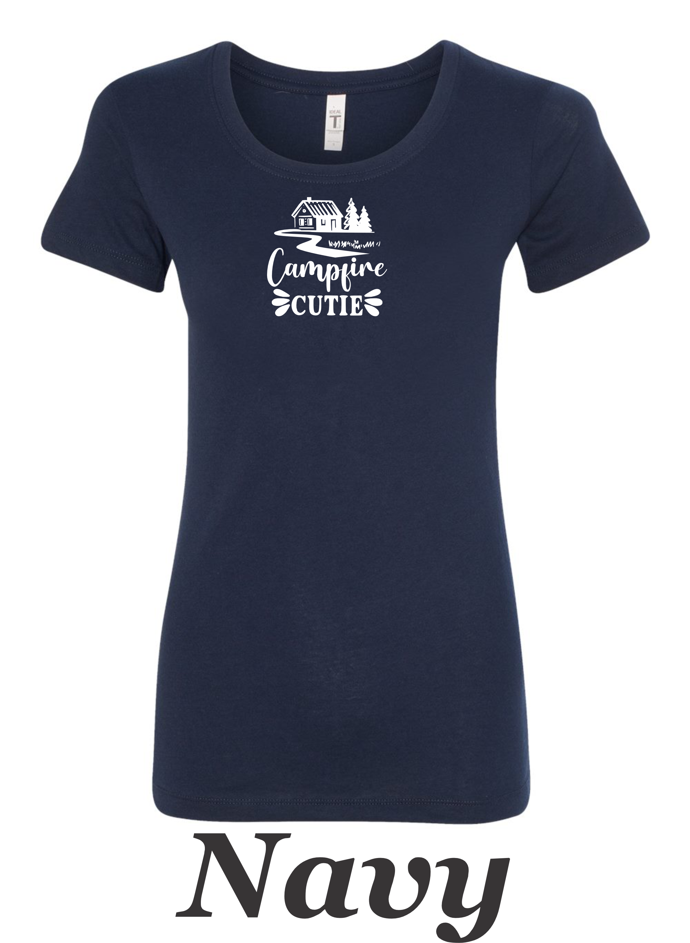 Campfire Cutie printed on Women's shirt.  Great gift for her.