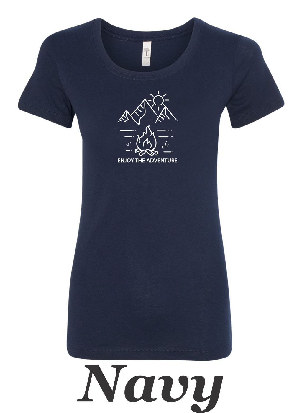 Enjoy The Adventure print on women's shirt.  Cute shirt. Gift for camper Hiker.