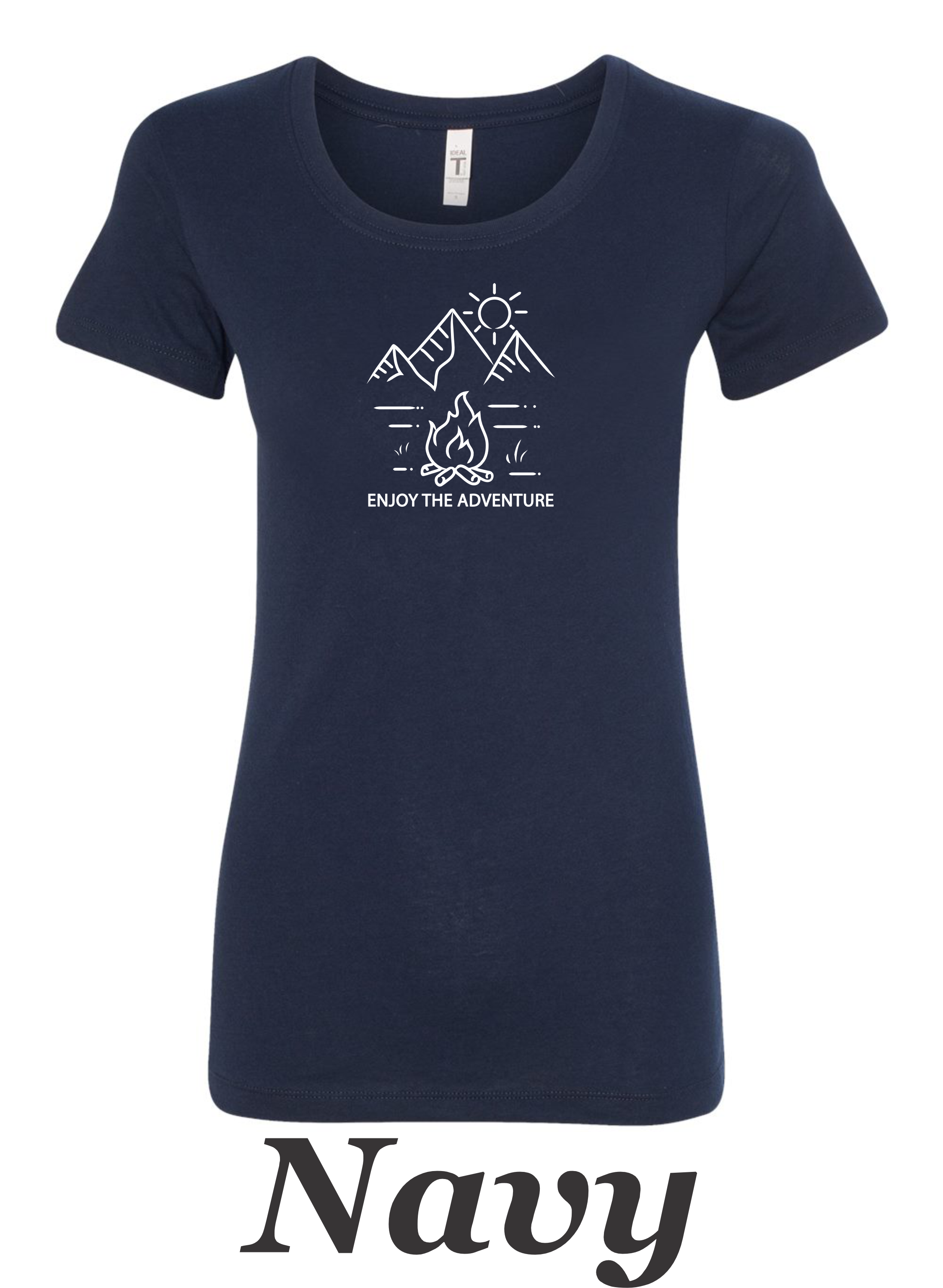 Enjoy The Adventure print on women's shirt.  Cute shirt. Gift for camper Hiker.
