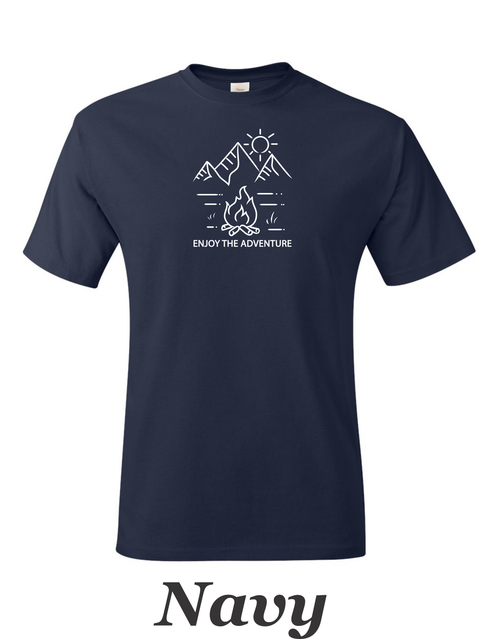 Enjoy The Adventure print on mens shirt.  Great camping shirt.