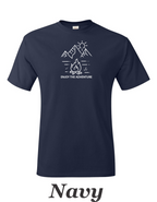Enjoy The Adventure print on mens shirt.  Great camping shirt.