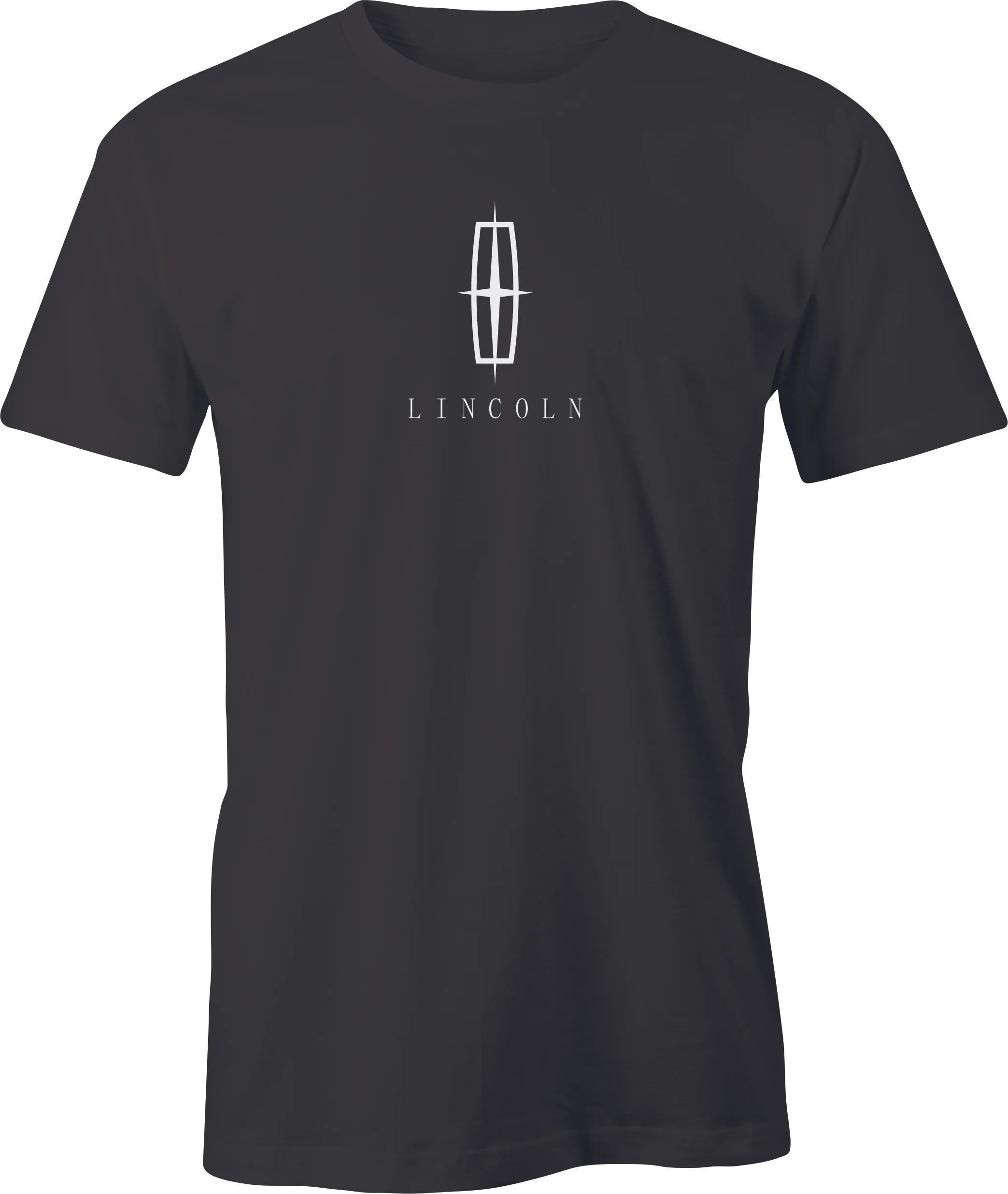 Late Model Lincoln Logo Drawing printed on Men's T shirt.  Free Shipping.