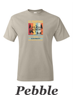 Color Glamping print on mens shirt.