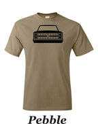 83 Chevy Truck printed on mens shirt. great for the car guy