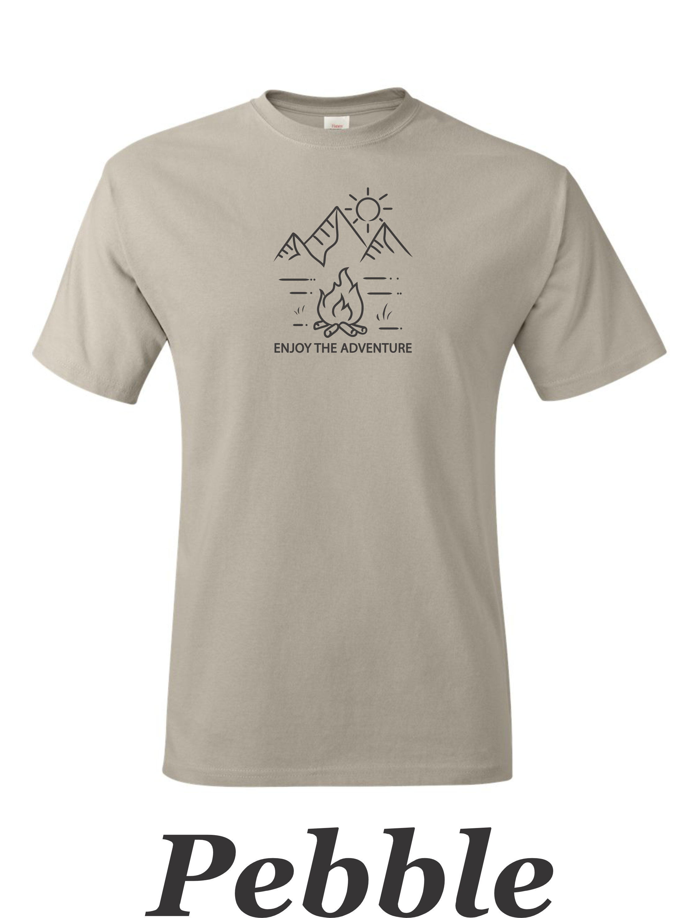 Enjoy The Adventure print on mens shirt.  Great camping shirt.