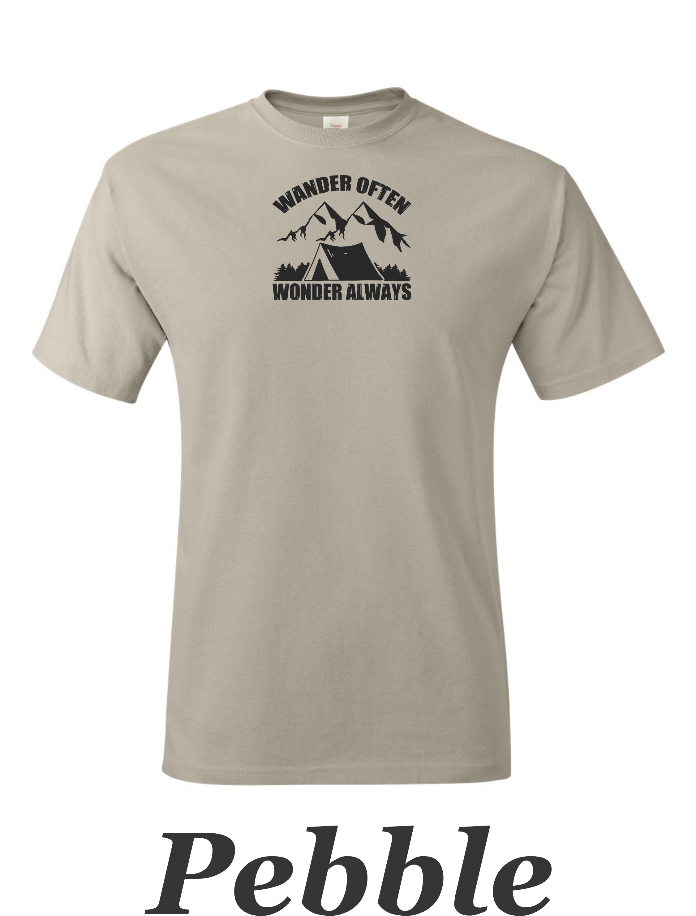 Wander Often Wander Always print on mens shirt.