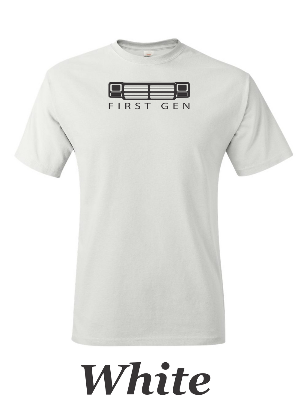 RAM 1st Generation Grill printed on mens shirt. Great for Cummins fan.