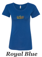 Toucan and bird pastel drawing printed on women's shirt. Great gift.