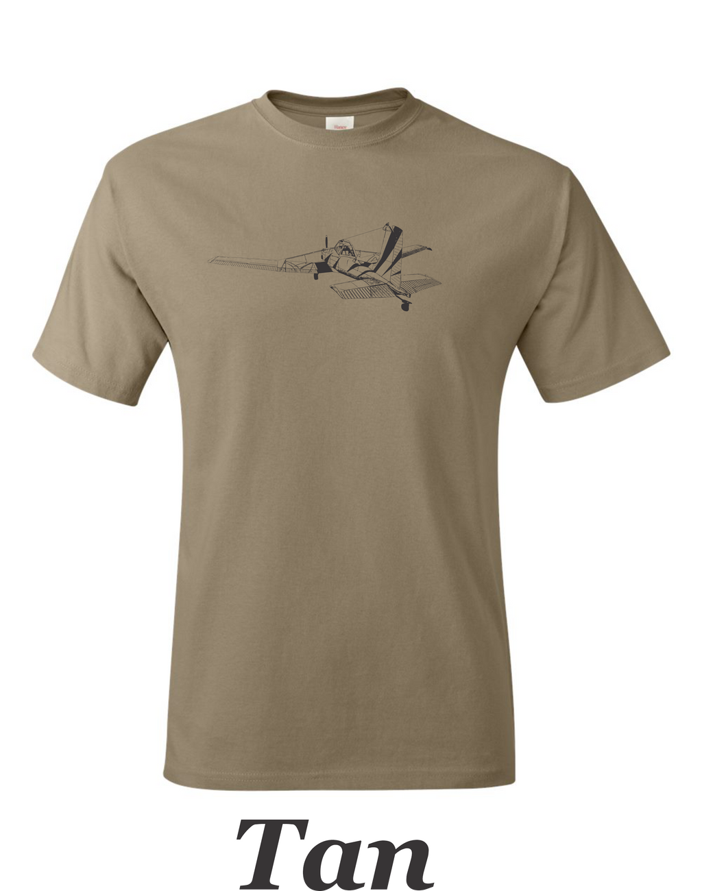 Cessna 188 Ag Wagon drawing printed on men's shirt. Free Shipping.