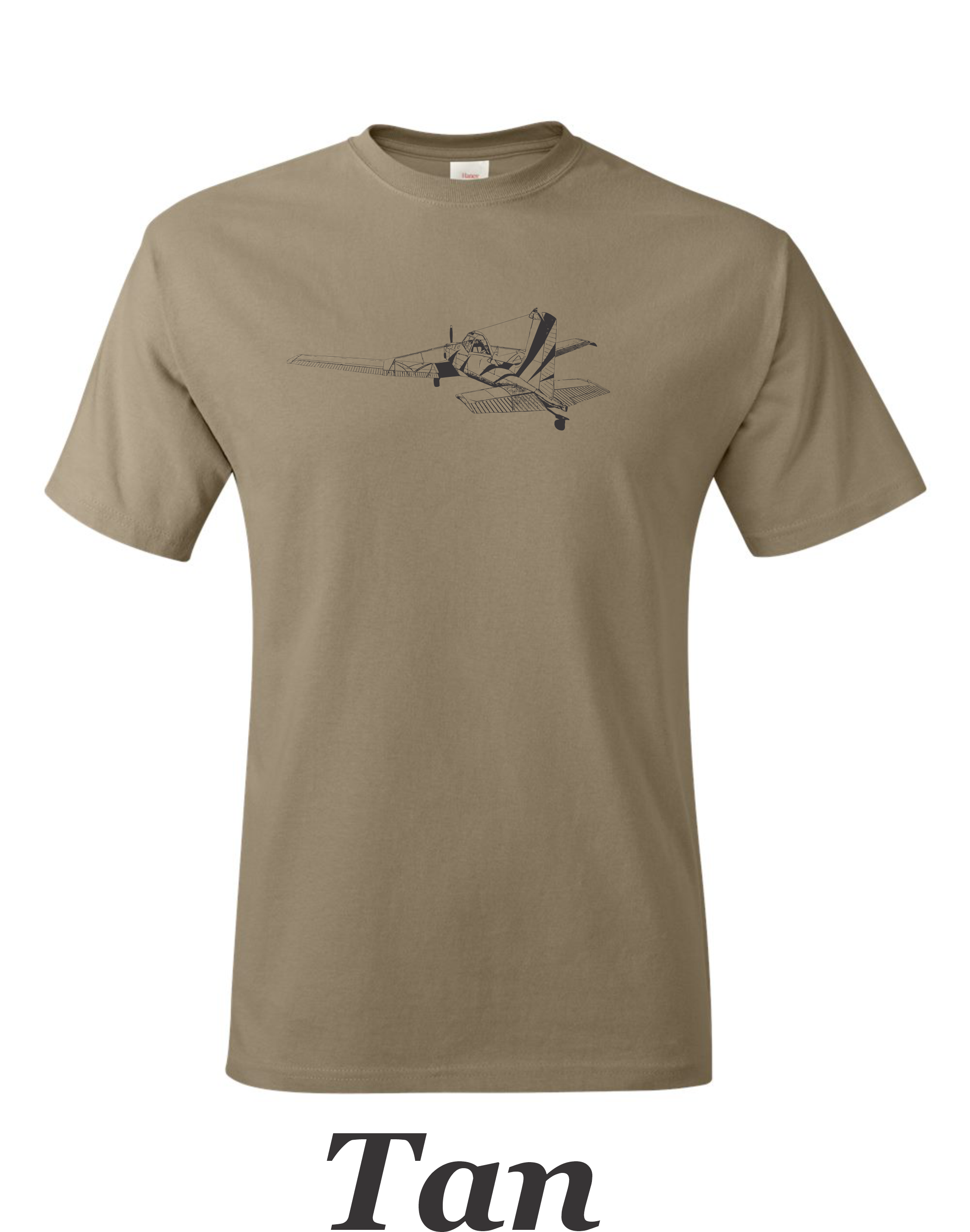 Cessna 188 Ag Wagon drawing printed on men's shirt. Free Shipping.