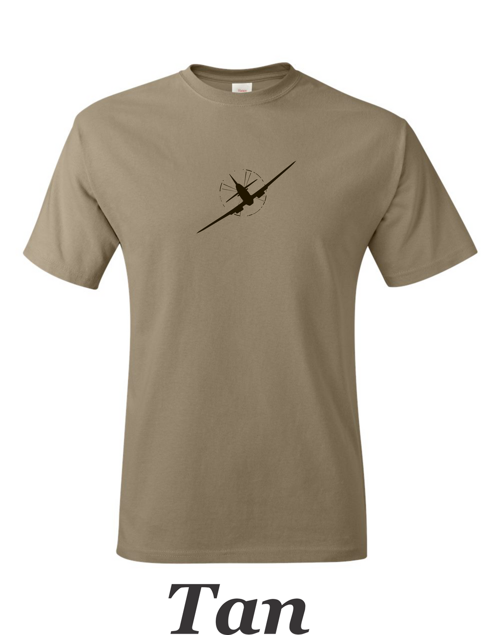 Spitfire rear view drawing printed on mens shirt. Free shipping great gift for the warbird fan.
