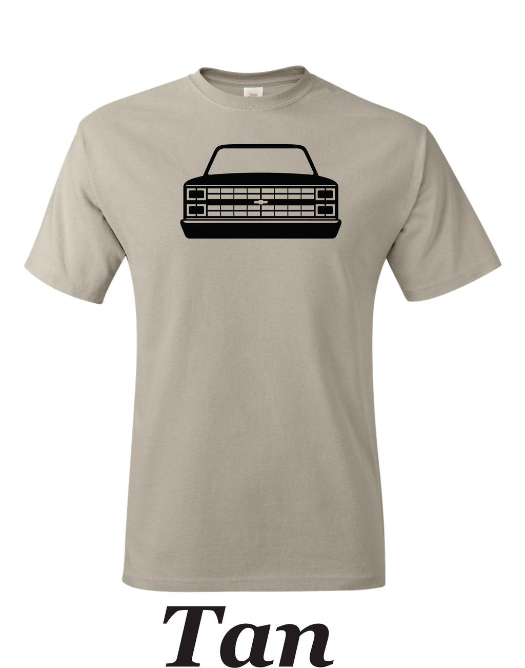 83 Chevy Truck printed on mens shirt. great for the car guy