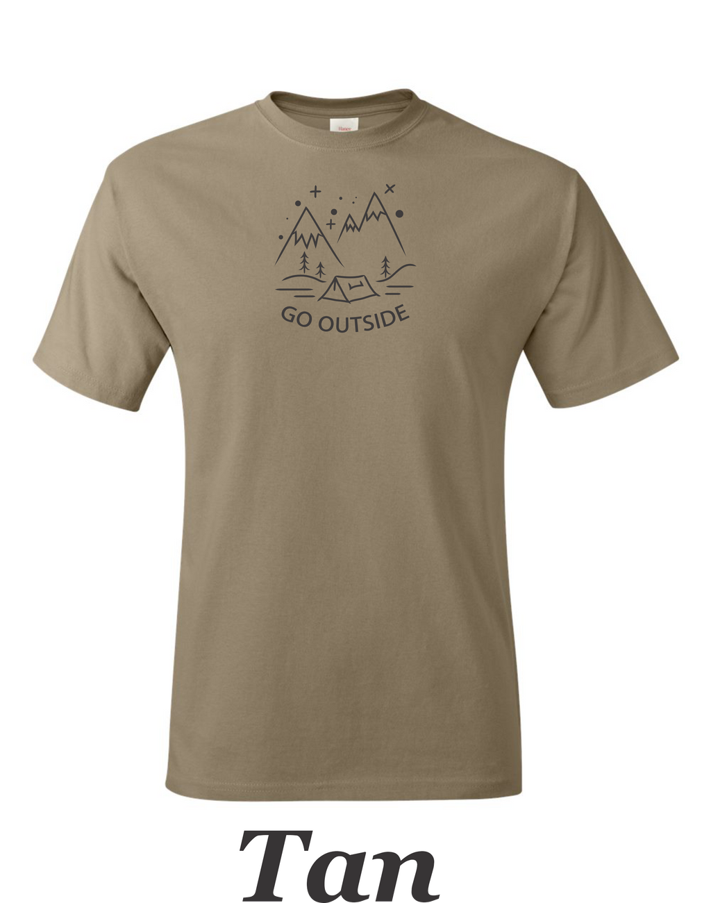 Go Outside,  Camping shirt printed on mens shirt.