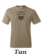 Keep Calm and camp on Print on mens shirt. Great camping shirt.