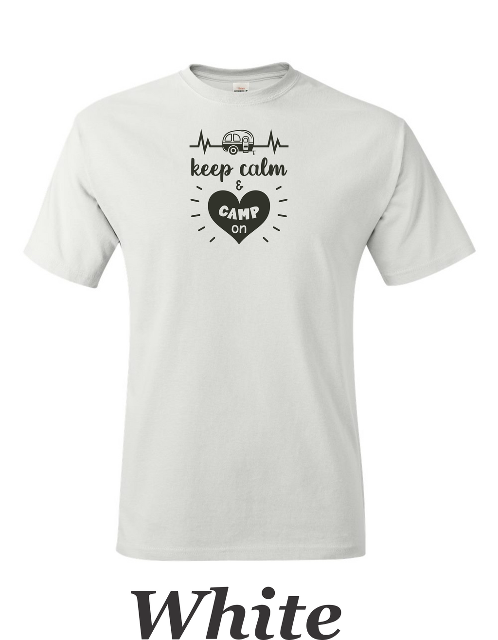 Keep Calm and camp on Print on mens shirt. Great camping shirt.