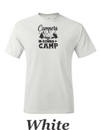 Campers Gonna Camp print on mens shirt. Great gift for the camper.