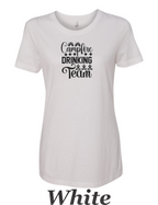 Campfire Drinking Team printed on women's shirt.  Great gift for group camping.