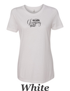 Glamping Crew printed on women's shirt.  Great for the Women's group camping trip.