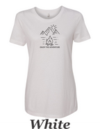 Enjoy The Adventure print on women's shirt.  Cute shirt. Gift for camper Hiker.