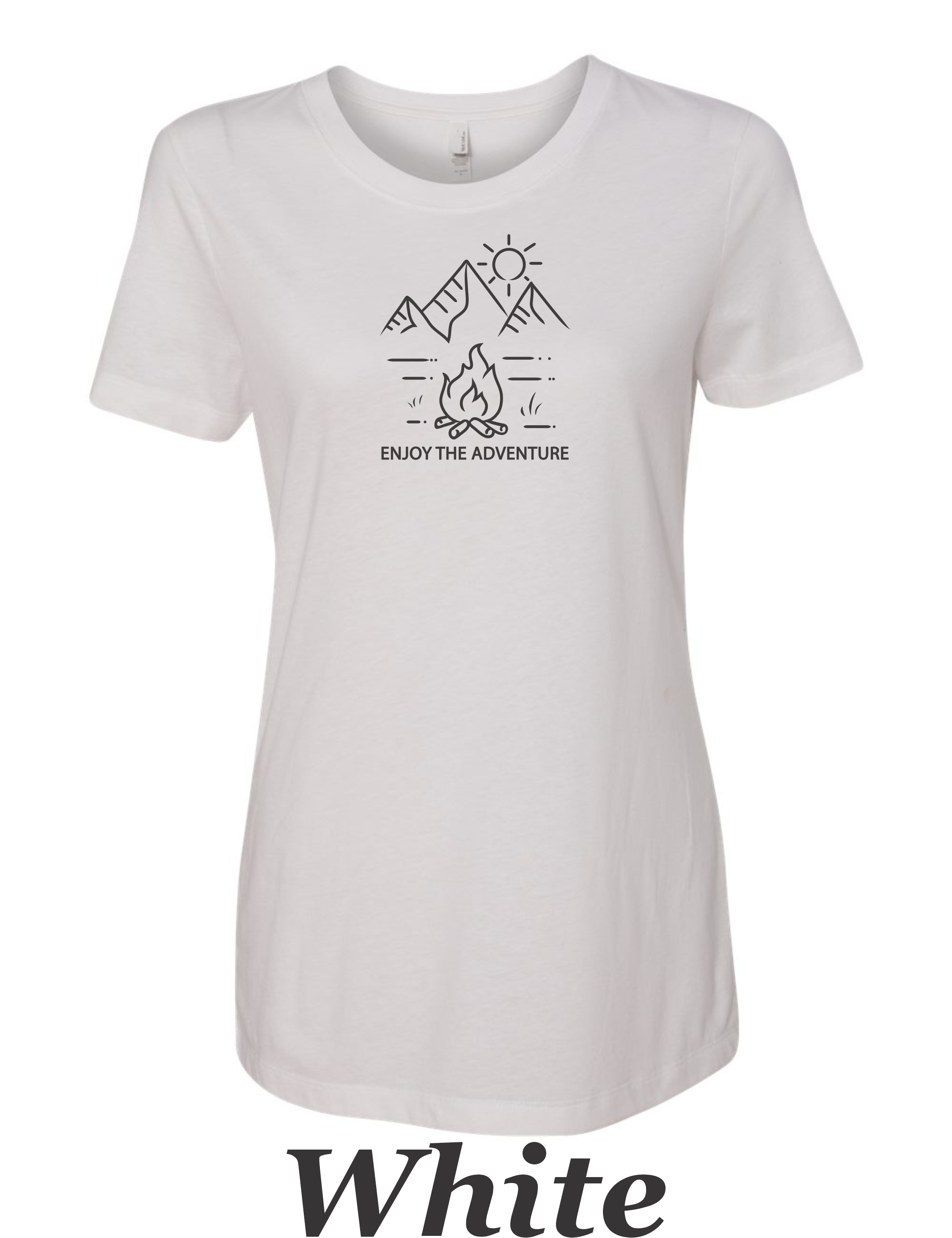 Enjoy The Adventure print on women's shirt.  Cute shirt. Gift for camper Hiker.