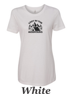 Lost in the mountains drawing printed on women's shirt. Great gift for the hiker.