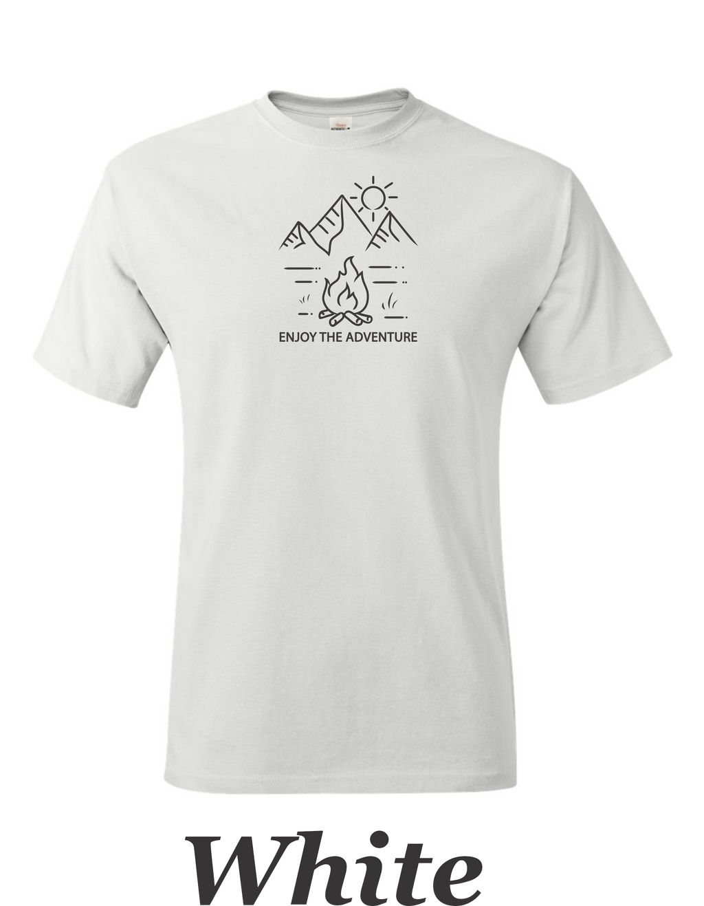 Enjoy The Adventure print on mens shirt.  Great camping shirt.